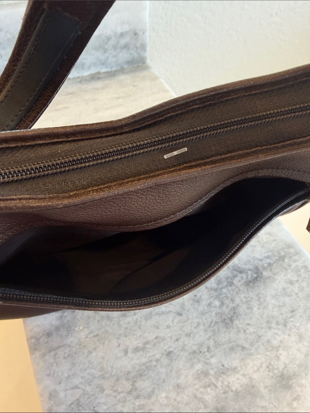 Longchamp Vintage Roseau Pebbled Leather Brown Hobo Purse - Picture 5 of 10
